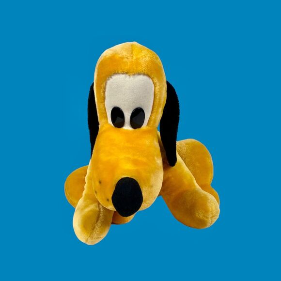 Vintage Pluto Plush Disneyland Sitting Stuffed Animal 14 in Toy Dog Red Collar - Picture 8 of 11